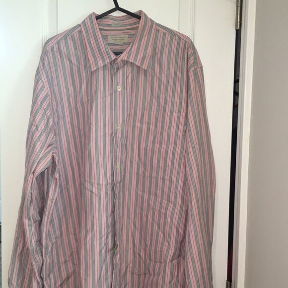 Pink stripe banana republic ls casual summer shirt - Picture 1 of 5
